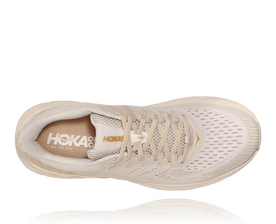 Hoka One One Tenisky Panske Biele - Clifton 7 - 95702-OFPA